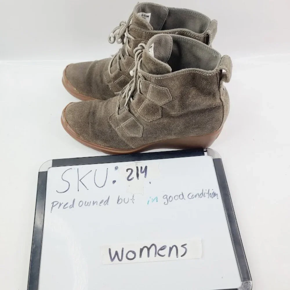 Sorel Women's Khaki Toronto Suede NL2115-245 Wedge‎ Ankle Bootie Size 7.5